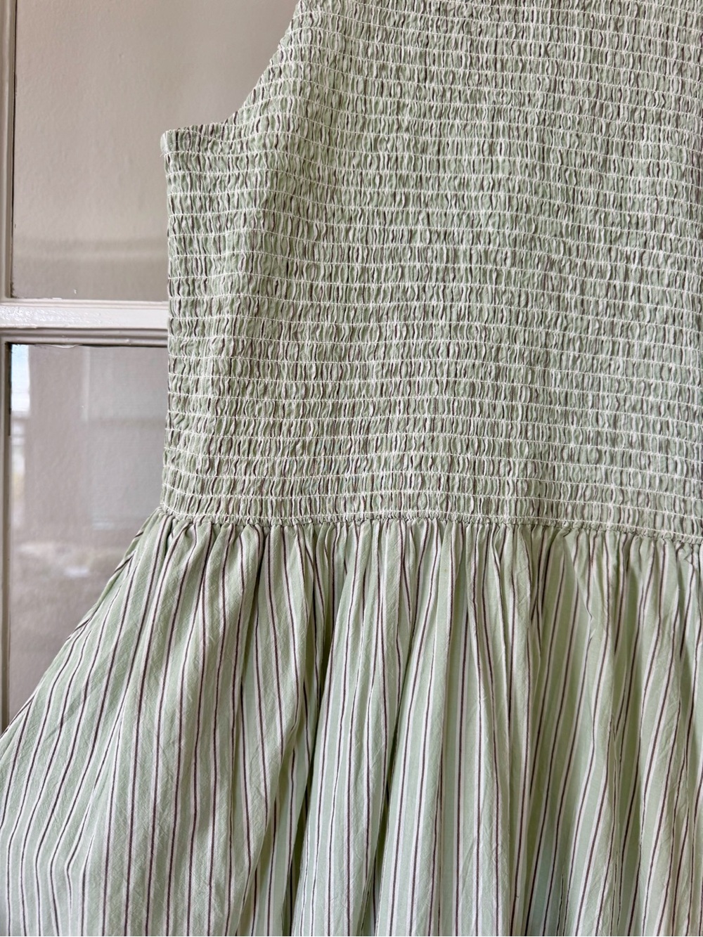Madewell Light Sage Green Smocked Maxi Dress - Picture 5 of 7